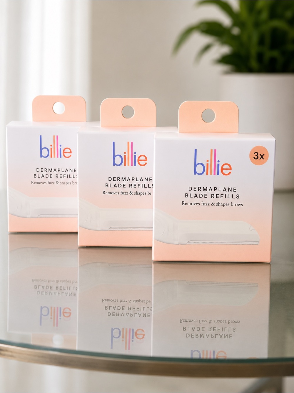Billie Dermaplane Blade Refills – Peach Pink (3 Pack)